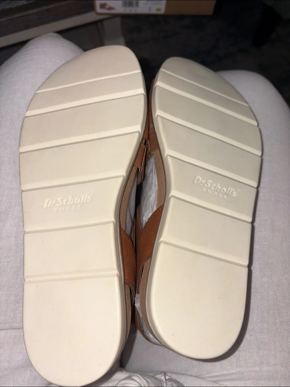 Dr. Scholl's Nicely Fun Strappy Ankle Strap Sandals Brown Tan Size 6 NIB / NWT